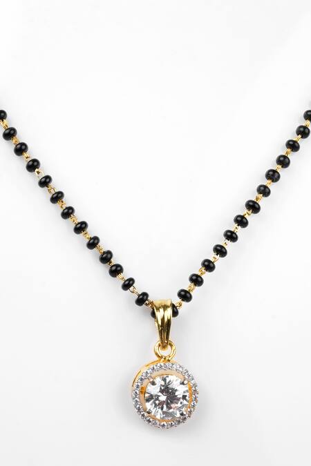 Buy Sica Jewellery Black Cubic Zirconia Embellished Mangalsutra Online at Aza Fashions Buy_Sica Jewellery_Black Cubic Zirconia Embellished Mangalsutra _Online_at_Aza_Fashions