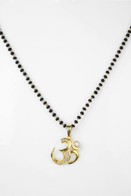 Sica Jewellery Black Om Carved Pendant Mangalsutra Online at Aza Fashions Sica Jewellery_Black Om Carved Pendant Mangalsutra _Online_at_Aza_Fashions