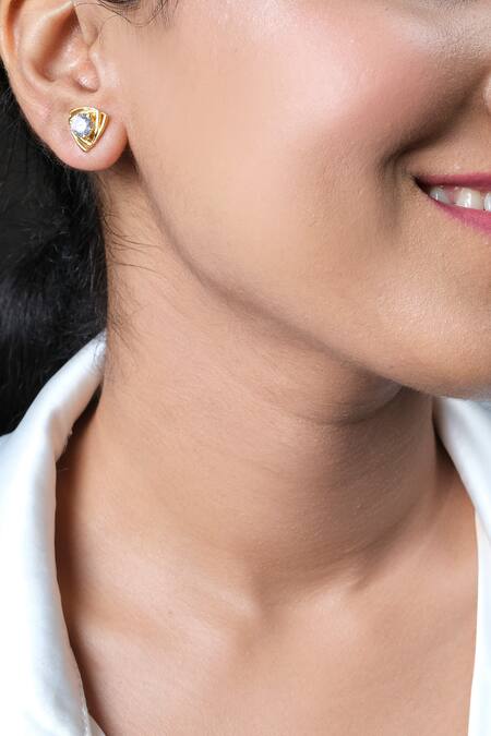 Sica Jewellery Black Crystals Cubic Zirconia Embellished Studs Online at Aza Fashions Sica Jewellery_Black Crystals Cubic Zirconia Embellished Studs _Online_at_Aza_Fashions