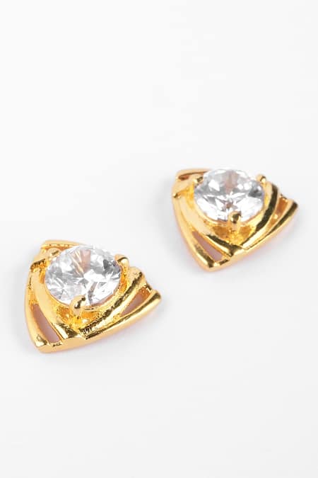 Shop Sica Jewellery Black Crystals Cubic Zirconia Embellished Studs at Aza Fashions Shop_Sica Jewellery_Black Crystals Cubic Zirconia Embellished Studs _at_Aza_Fashions