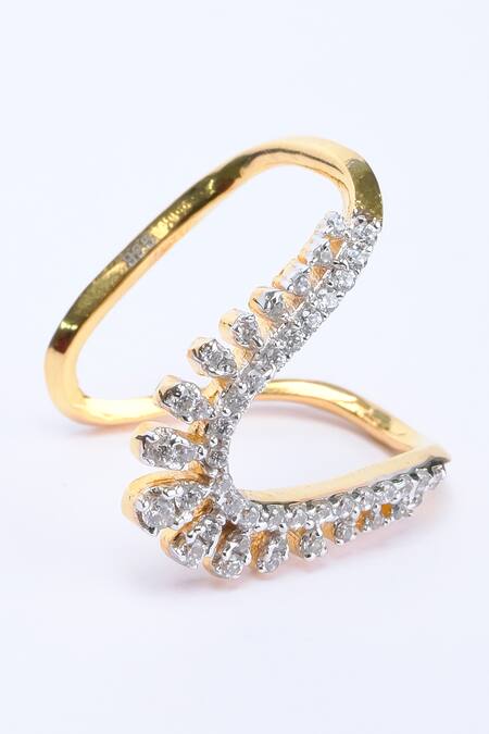 Sica Jewellery_Silver Plated Crystals Cubic Zirconia Embellished Vanki Ring _Online_at_Aza_Fashions