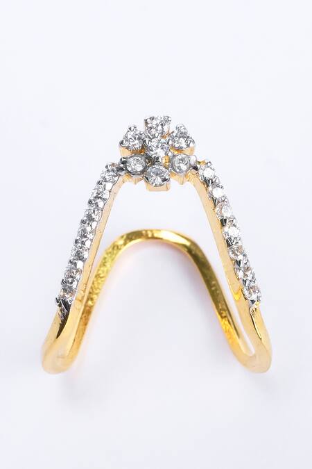 Sica Jewellery Silver Plated Crystals Cubic Zirconia Studded Vanki Ring Online at Aza Fashions Sica Jewellery_Silver Plated Crystals Cubic Zirconia Studded Vanki Ring _Online_at_Aza_Fashions