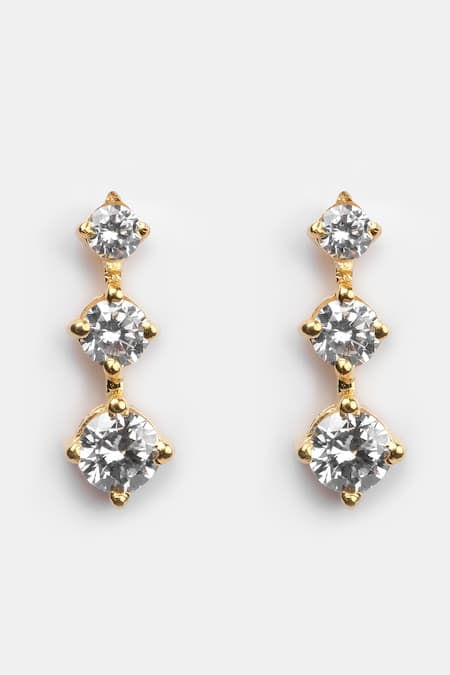 Shop Sica Jewellery Silver Plated Crystals Cubic Zirconia Embellished Danglers at Aza Fashions Shop_Sica Jewellery_Silver Plated Crystals Cubic Zirconia Embellished Danglers _at_Aza_Fashions