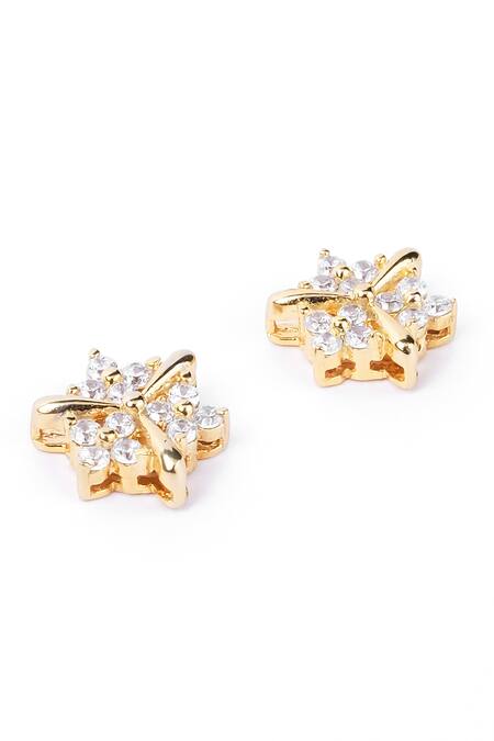 Sica Jewellery_Silver Plated Crystals Cubic Zirconia Studded Earrings _Online_at_Aza_Fashions