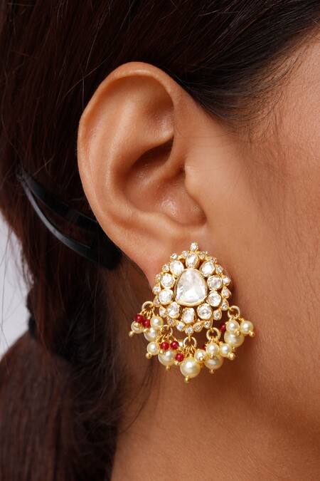 Buy Sica Jewellery Yellow Diamonds, Pearls Polki Embellished Necklace Set Online at Aza Fashions Buy_Sica Jewellery_Yellow Diamonds, Pearls Polki Embellished Necklace Set _Online_at_Aza_Fashions