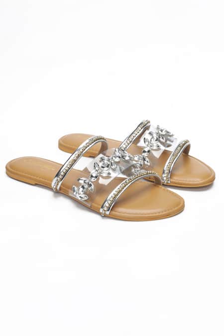 Sole House Crystal Embellished Multi-Strap Flats 
