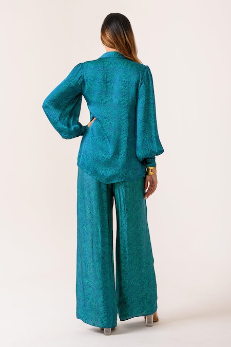 Juhi Bengani Sea Printed Shirt & Pant Set 