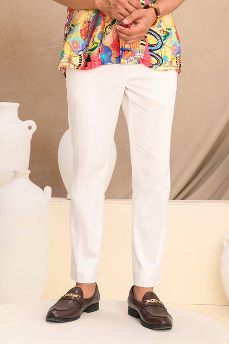 Juhi Bengani Multi Color Shirt Silk Satin Printed Abstract Frenzy Half Sleeve And Pant Set Online at Aza Fashions Juhi Bengani_Multi Color Shirt Silk Satin Printed Abstract Frenzy Half Sleeve And Pant Set_Online_at_Aza_Fashions