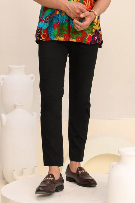 Juhi Bengani_Multi Color Shirt Silk Satin Printed Floral And Trouser Set_at_Aza_Fashions