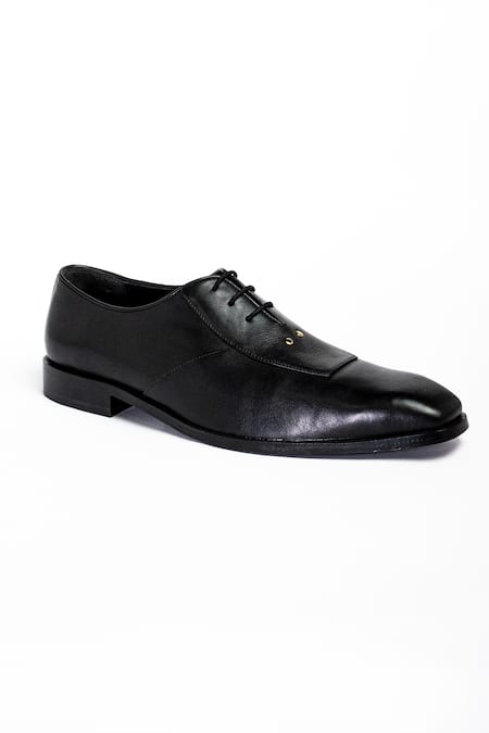 Shop_Aniket Gupta_Black Lords Leather Formal Shoes _at_Aza_Fashions