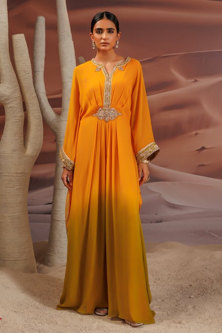 Adi By Aditya Khandelwl Embroidered Ombre Kaftan 