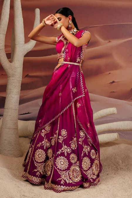 Adi By Aditya Khandelwl Floral Embroided Lehenga Set 