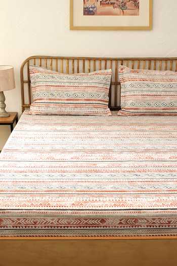 Buy House This Grey 100% Cotton Printed Meghwal King Bedsheet Set at Aza Fashions Buy_House This_Grey 100% Cotton Printed Meghwal King Bedsheet Set_at_Aza_Fashions