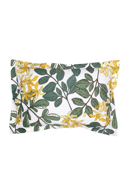 Buy House This Green 100% Cotton Printed Moringa Double Bedsheet Set Online at Aza Fashions Buy_House This_Green 100% Cotton Printed Moringa Double Bedsheet Set_Online_at_Aza_Fashions
