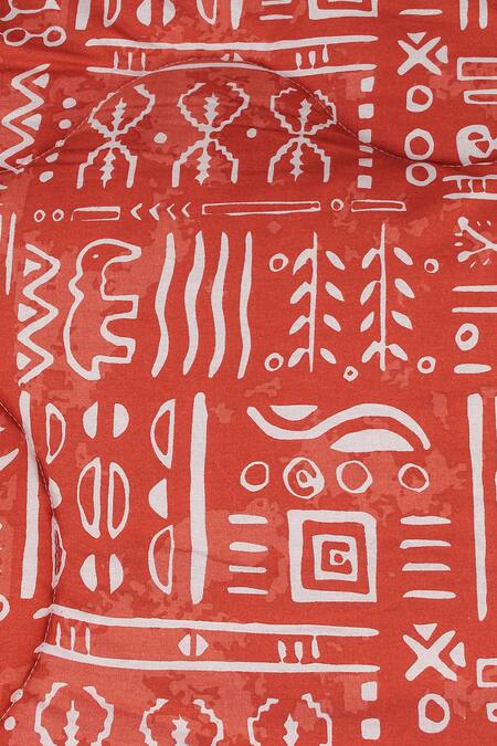 Buy House This Orange 100% Cotton, Polyfill Printed Gamathi Ethnic Patterns Single Comforter Online at Aza Fashions Buy_House This_Orange 100% Cotton, Polyfill Printed Gamathi Ethnic Patterns Single Comforter_Online_at_Aza_Fashions