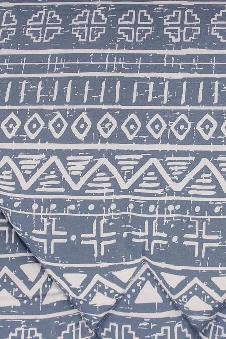 Buy House This Blue 100% Cotton, Polyfill Printed Kullu Patti Single Comforter Online at Aza Fashions Buy_House This_Blue 100% Cotton, Polyfill Printed Kullu Patti Single Comforter_Online_at_Aza_Fashions