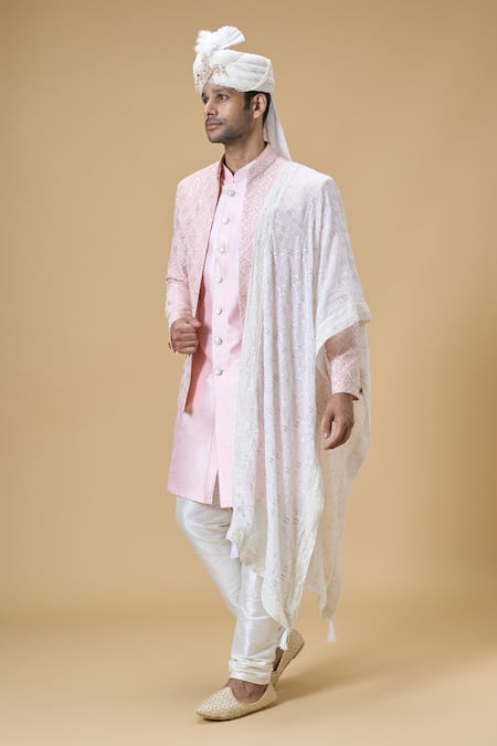 Arihant Rai Sinha Off White Sequins, Embroidery Geometric Pattern Dupatta And Safa Set Online at Aza Fashions Arihant Rai Sinha_Off White Sequins, Embroidery Geometric Pattern Dupatta And Safa Set_Online_at_Aza_Fashions