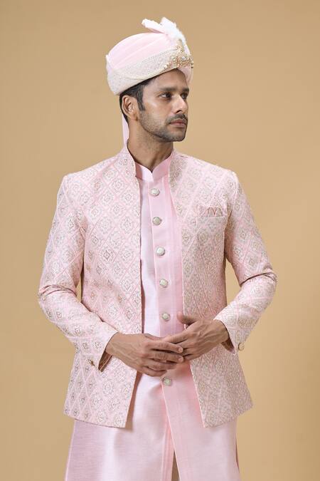 Buy_Arihant Rai Sinha_Pink Sequins, Embroidery Border Safa