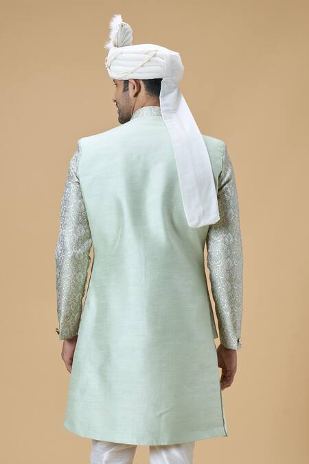 Shop_Arihant Rai Sinha_Off White Sequins, Embroidery Border Safa_Online_at_Aza_Fashions
