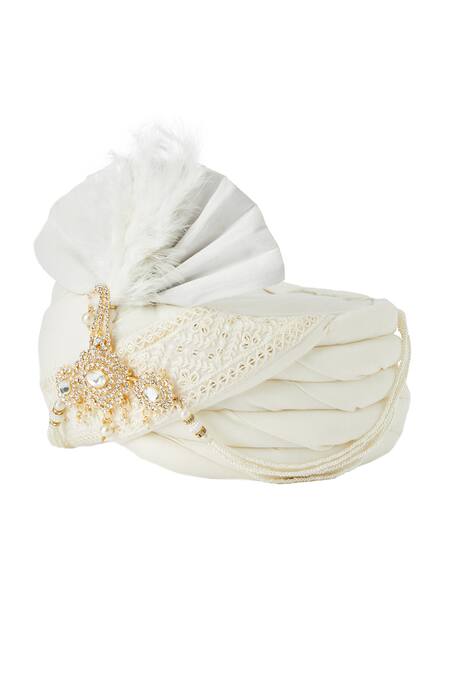 Buy_Arihant Rai Sinha_Off White Sequins, Embroidery Border Safa