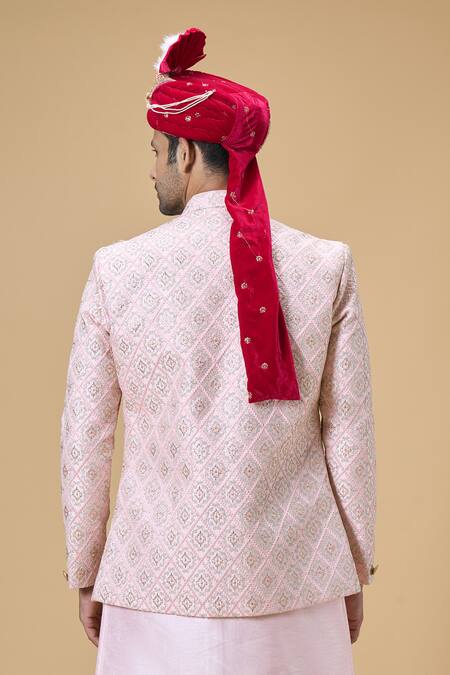 Buy Arihant Rai Sinha Pink Sequins, Embroidery Velvet Safa Online at Aza Fashions Buy_Arihant Rai Sinha_Pink Sequins, Embroidery Velvet Safa_Online_at_Aza_Fashions