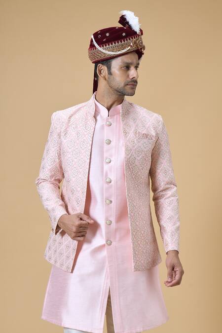 Buy_Arihant Rai Sinha_Maroon Sequins, Embroidery Velvet And Thread Safa