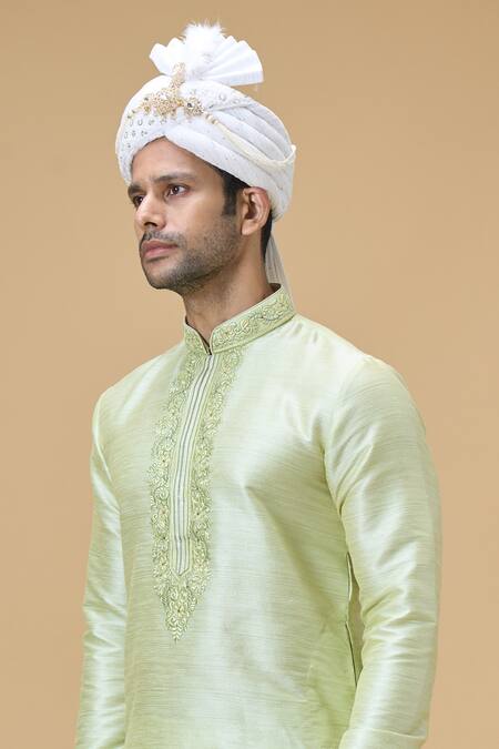 Arihant Rai Sinha Off White Sequins, Embroidery Georgette Safa Online at Aza Fashions Arihant Rai Sinha_Off White Sequins, Embroidery Georgette Safa_Online_at_Aza_Fashions