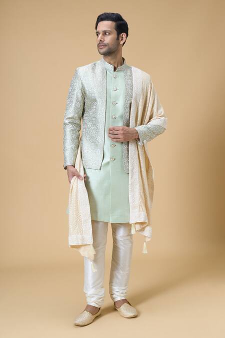 Arihant Rai Sinha Beige Tassels, Embroidery Sequin And Thread Dupatta Online at Aza Fashions Arihant Rai Sinha_Beige Tassels, Embroidery Sequin And Thread Dupatta_Online_at_Aza_Fashions