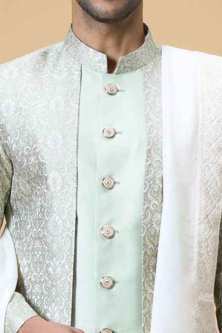 Shop_Arihant Rai Sinha_Off White Sequins, Embroidery Thread And Dupatta_Online_at_Aza_Fashions