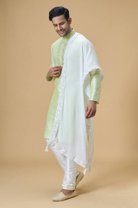 Shop Arihant Rai Sinha Off White Sequins, Embroidery Georgette And Thread Dupatta at Aza Fashions Shop_Arihant Rai Sinha_Off White Sequins, Embroidery Georgette And Thread Dupatta_at_Aza_Fashions