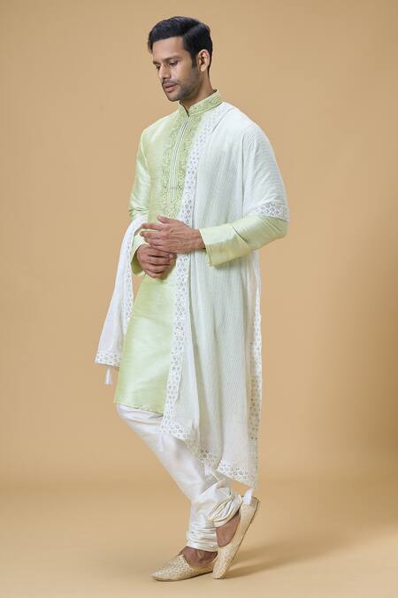 Arihant Rai Sinha Off White Sequins, Embroidery Georgette And Thread Dupatta Online at Aza Fashions Arihant Rai Sinha_Off White Sequins, Embroidery Georgette And Thread Dupatta_Online_at_Aza_Fashions