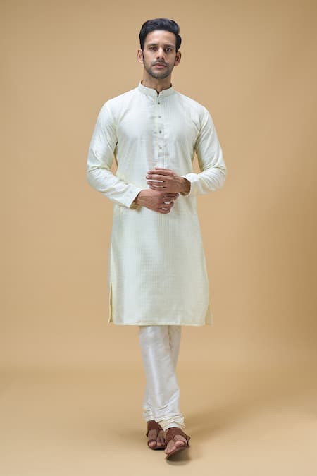 Arihant Rai Sinha Geometric Stripe Woven Kurta 