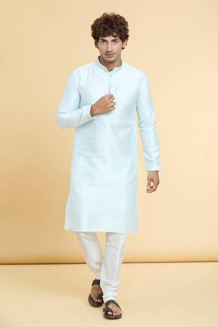 Arihant Rai Sinha Off White Jacquard Silk Brocade Woven Geometric Sequined Stripe Kurta 