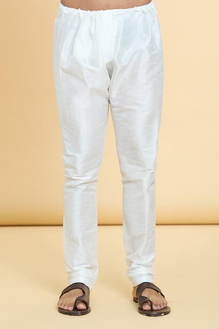 Buy_Arihant Rai Sinha_Grey Jacquard, Chanderi, Silk Sequins Tonal Geometric Woven Kurta With Churidar _Online_at_Aza_Fashions