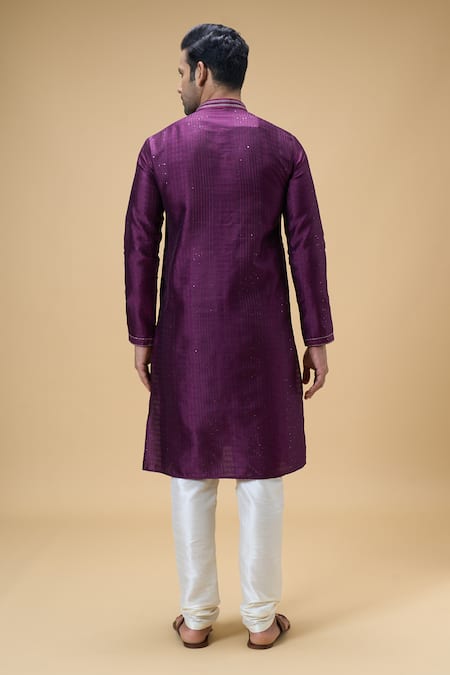 Arihant Rai Sinha Sequined Geometric Woven Kurta With Churidar 