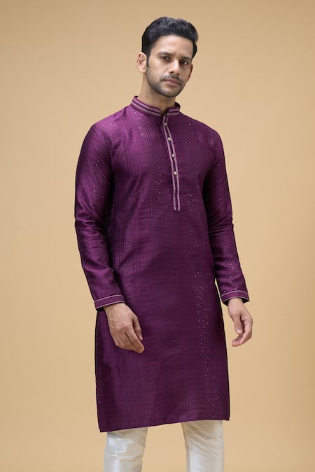Buy Arihant Rai Sinha Magenta Jacquard, Chanderi Sequins Geometric Woven Kurta With Churidar Online at Aza Fashions Buy_Arihant Rai Sinha_Magenta Jacquard, Chanderi Sequins Geometric Woven Kurta With Churidar _Online_at_Aza_Fashions
