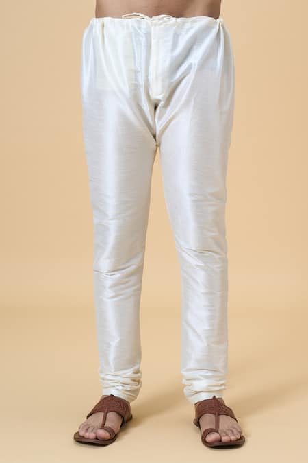 Buy Arihant Rai Sinha Blue Jacquard, Chanderi Sequins Woven Stripe Kurta With Churidar Buy_Arihant Rai Sinha_Blue Jacquard, Chanderi Sequins Woven Stripe Kurta With Churidar