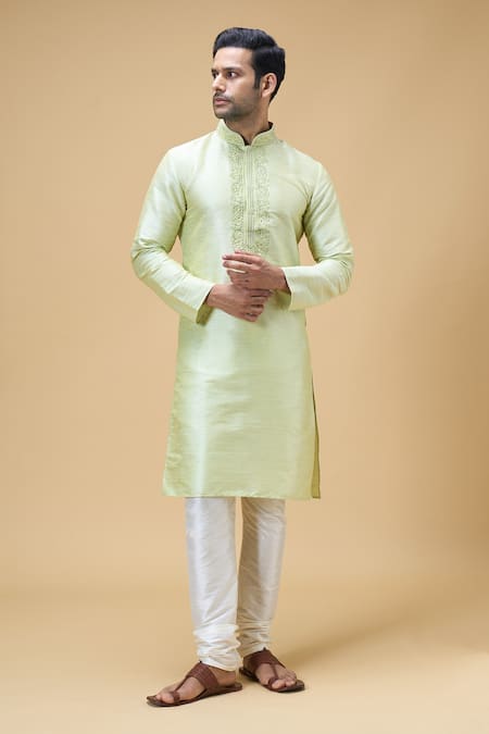 Arihant Rai Sinha Thread Embroidered Placket Kurta 