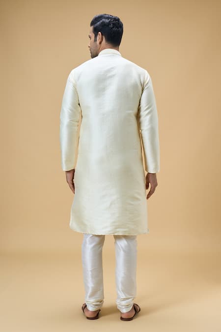 Arihant Rai Sinha Floral Embroidered Straight Placket Kurta With Churidar 