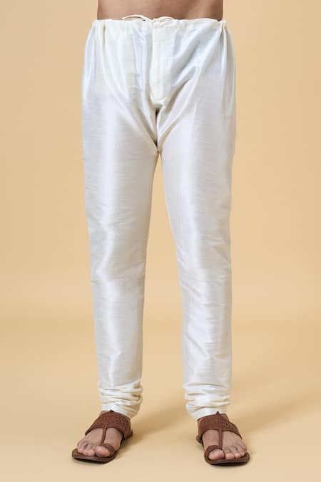 Arihant Rai Sinha Yellow Jacquard, Silk, Denim Floral Straight Placket Kurta With Churidar Online at Aza Fashions Arihant Rai Sinha_Yellow Jacquard, Silk, Denim Floral Straight Placket Kurta With Churidar _Online_at_Aza_Fashions