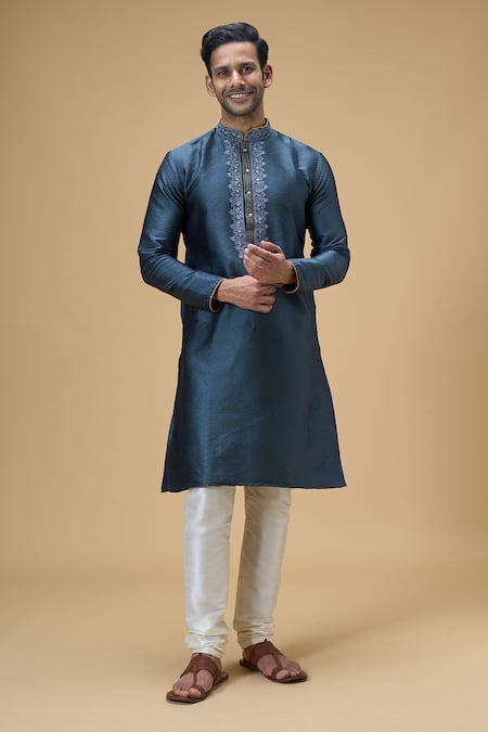 Arihant Rai Sinha Floret Pattern Border Kurta 