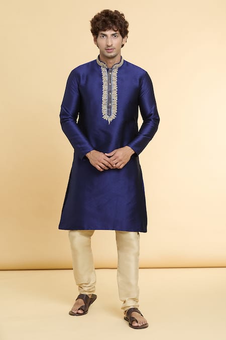 Arihant Rai Sinha Zari Embroidered Placket Kurta & Churidar Set 