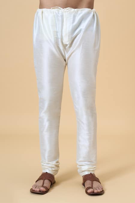 Arihant Rai Sinha_Beige Jacquard, Silk Embroidery Paisley Placket Kurta _Online_at_Aza_Fashions