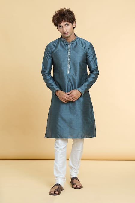Arihant Rai Sinha Grey Jacquard Silk Brocade Woven Gullista Kurta