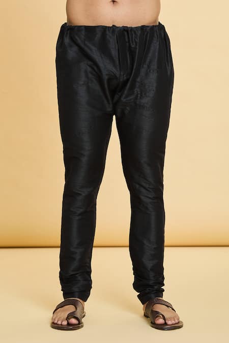 Buy_Arihant Rai Sinha_Blue Jacquard, Silk, Brocade Embroidery Quad Blossom Woven Kurta 