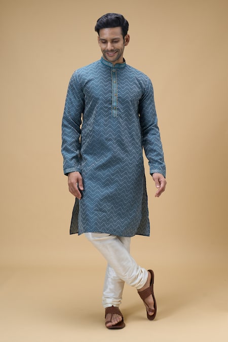 Arihant Rai Sinha Chevron Bloom Woven Kurta 