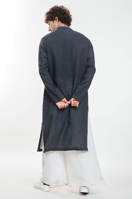 Anamika Khanna All-over Abstract Print Linen Kurta 