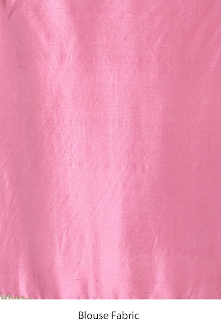 Buy_Anushree Reddy_Yellow Chiffon, Silk Sequins Floral Print Saree With Unstitched Blouse Piece 