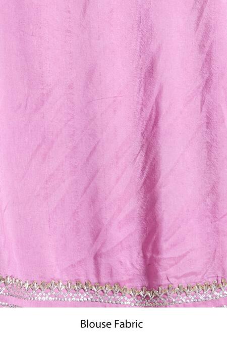 Buy_Anushree Reddy_Purple Chiffon Embroidery Floral Print Saree With Unstitched Blouse Piece 