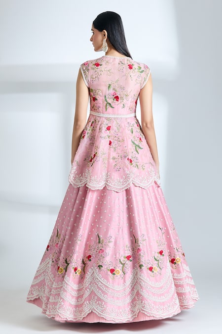 Anushree Reddy Airah Embroidered Peplum Jacket & Lehenga Set 